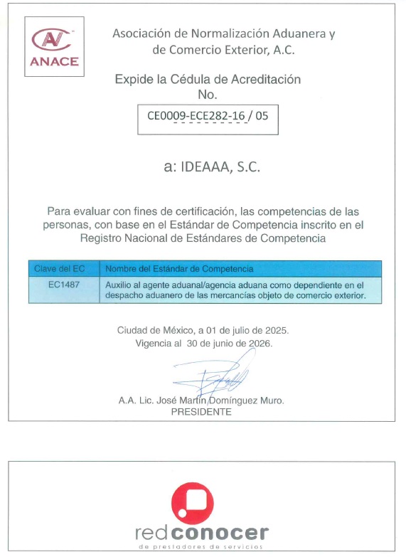 AUTORIZACION DE ACREDITACION EC1487